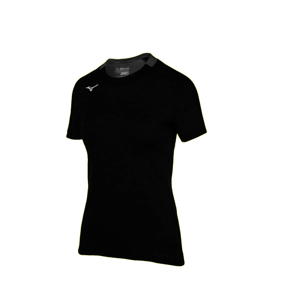 Mizuno Women's Alpha Short Sleeve T-Shirts Black (530040-IRH)